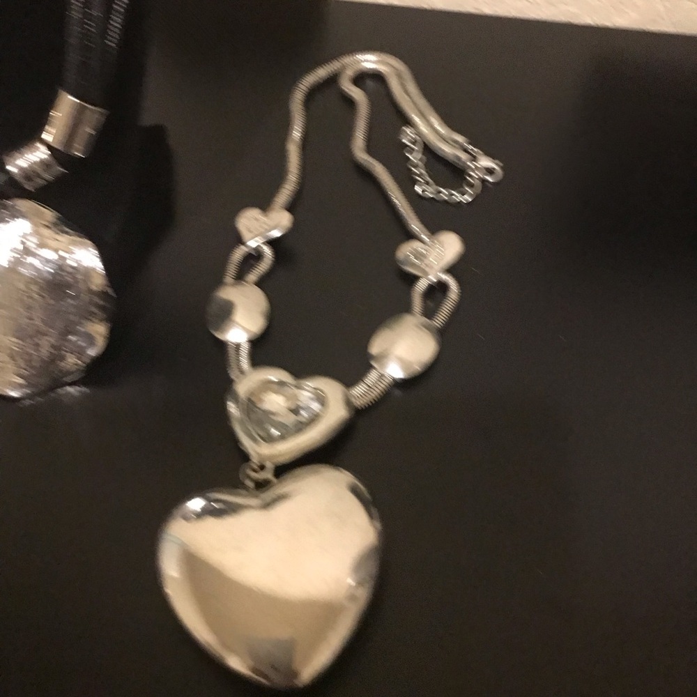 Elegant Silver and Black Necklace Set, selling as a set only. - Picture 2 of 4